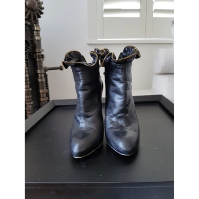 Pre-owned Tatoosh Leather Ankle Boots In Black