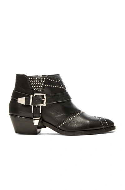Shop Anine Bing Studded Boots With Buckles In Black