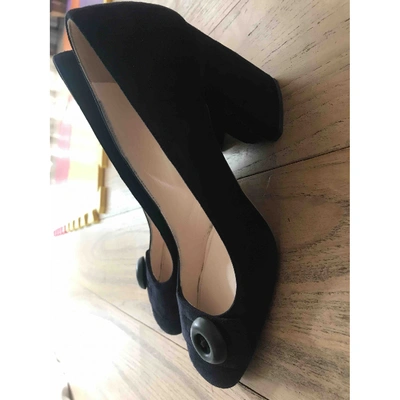 Pre-owned Prada Heels In Navy