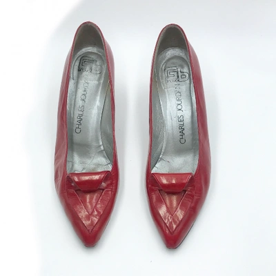 Pre-owned Charles Jourdan Leather Heels In Red