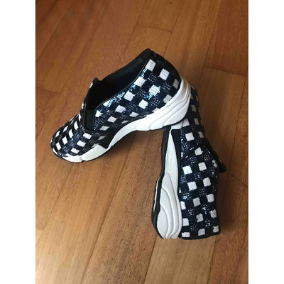 Pre-owned Pinko Glitter Trainers In Blue