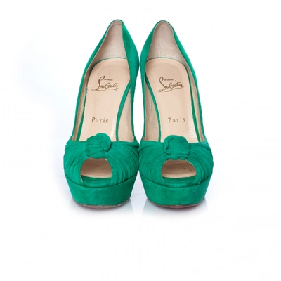 Pre-owned Christian Louboutin Heels In Green