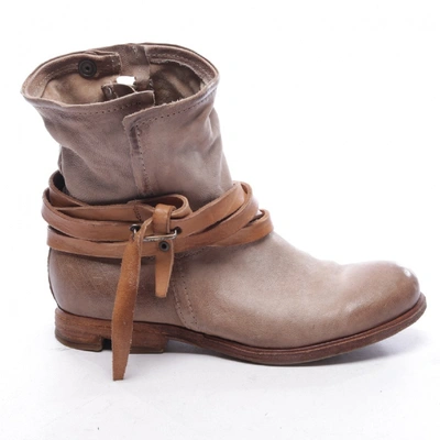Pre-owned As98 Beige Leather Ankle Boots