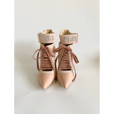 Pre-owned Fenty X Puma Leather Heels In Pink