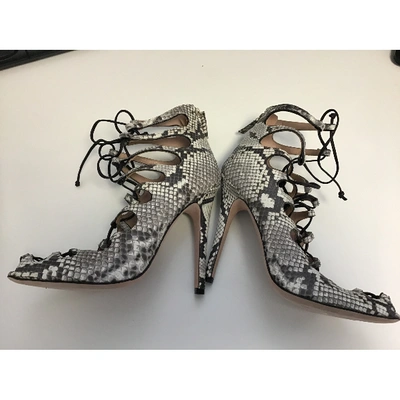 Pre-owned Giambattista Valli Grey Leather Sandals