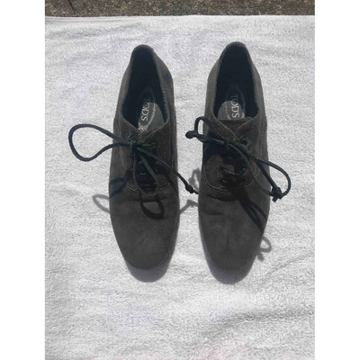 Pre-owned Tod's Grey Suede Flats