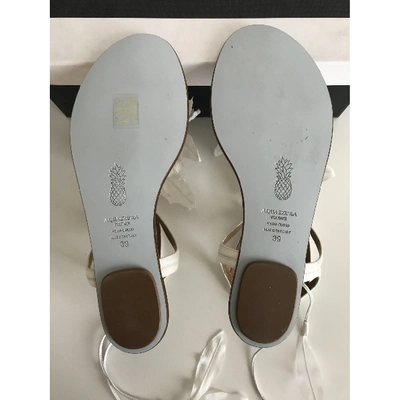 Pre-owned Aquazzura White Leather Sandals