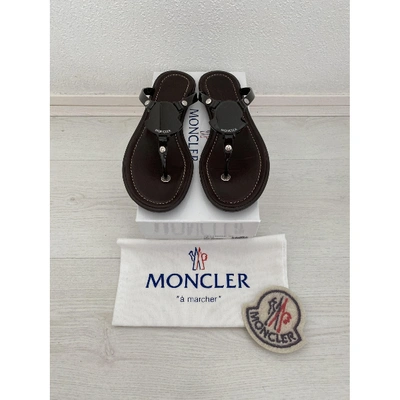 Pre-owned Moncler Brown Leather Sandals