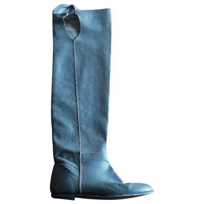 Pre-owned Tatoosh Leather Riding Boots In Grey
