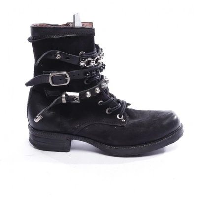 Pre-owned As98 Black Leather Ankle Boots