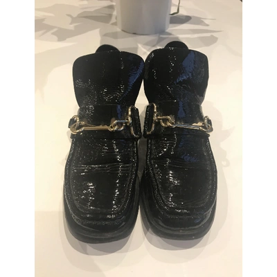 Pre-owned Acne Studios Black Patent Leather Ankle Boots