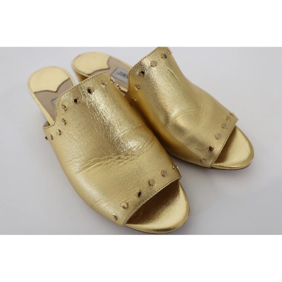 Pre-owned Jimmy Choo Gold Leather Mules & Clogs