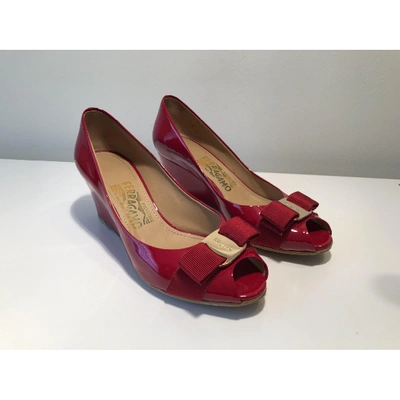 Pre-owned Ferragamo Red Patent Leather Mules & Clogs