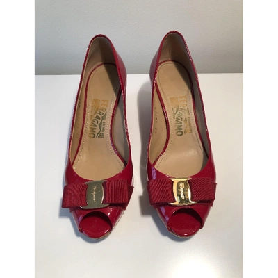Pre-owned Ferragamo Red Patent Leather Mules & Clogs