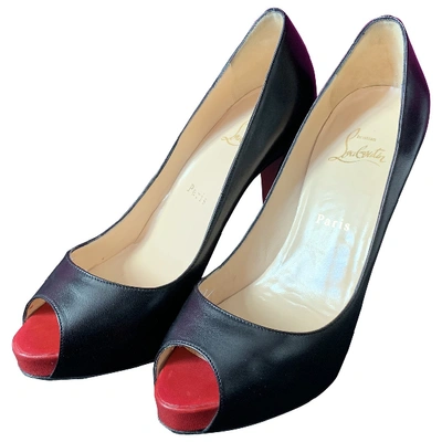 Pre-owned Christian Louboutin Very Privé Black Leather Heels