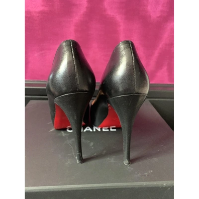 Pre-owned Christian Louboutin Very Privé Black Leather Heels