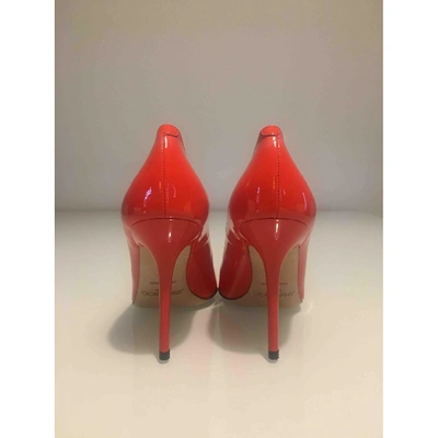 Pre-owned Jimmy Choo Anouk Orange Patent Leather Heels