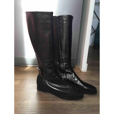 Pre-owned Rodo Leather Boots In Black