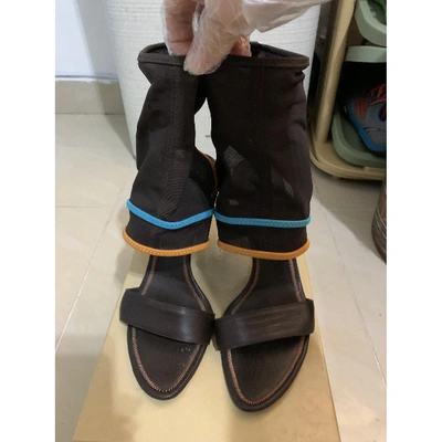 Pre-owned Sergio Rossi Leather Sandals In Brown