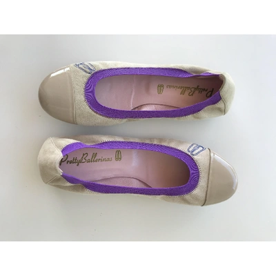 Pre-owned Pretty Ballerinas Beige Suede Ballet Flats