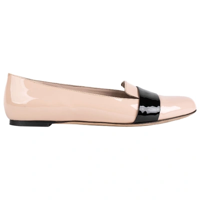 Pre-owned Alexander Mcqueen Patent Leather Ballet Flats In Beige