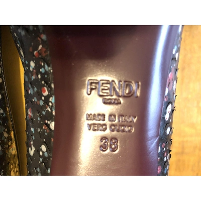 Pre-owned Fendi Multicolour Python Ballet Flats