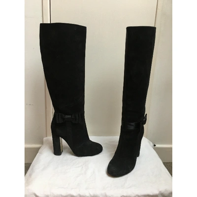 Pre-owned Moschino Boots In Black