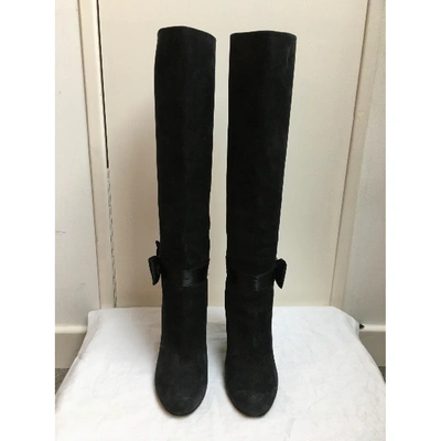 Pre-owned Moschino Boots In Black