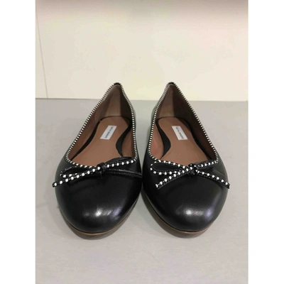 Pre-owned Tabitha Simmons Leather Ballet Flats In Black