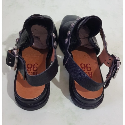 Pre-owned As98 Leather Sandal In Black