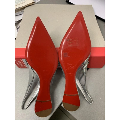 Pre-owned Christian Louboutin Silver Patent Leather Mules & Clogs