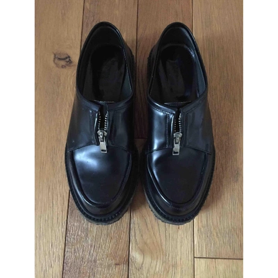 Pre-owned Adieu Black Leather Flats