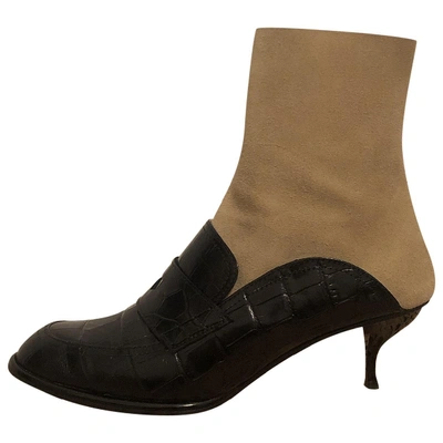 Pre-owned Loewe Black Leather Ankle Boots