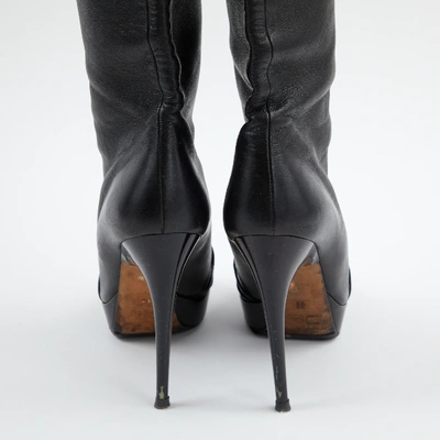 Pre-owned Dior Leather Boots In Black