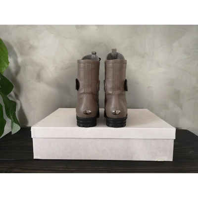 Pre-owned Jimmy Choo Grey Leather Ankle Boots