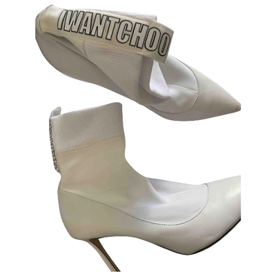 Pre-owned Jimmy Choo Cloth Boots In White