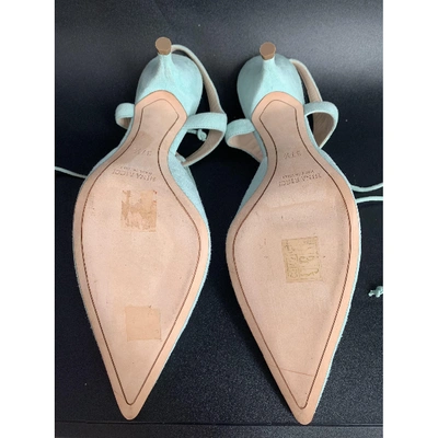 Pre-owned Nina Ricci Turquoise Suede Heels