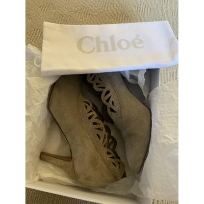 Pre-owned Chloé Grey Suede Ankle Boots