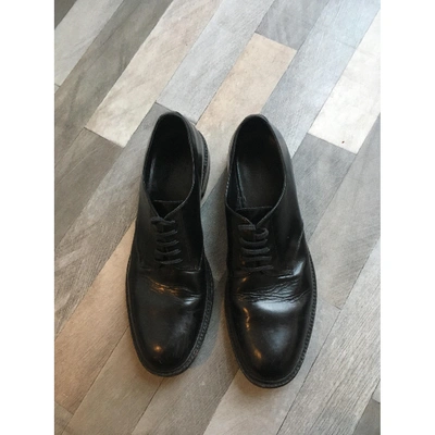 Pre-owned Saint Laurent Black Leather Lace Ups