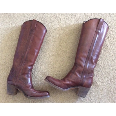 Pre-owned Mauro Grifoni Brown Leather Boots