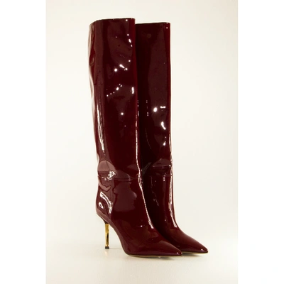 Pre-owned Valentino Garavani Patent Leather Boots In Red