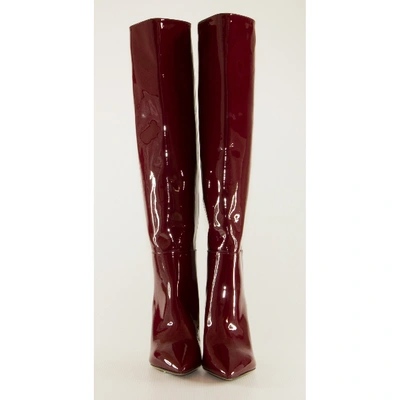 Pre-owned Valentino Garavani Patent Leather Boots In Red