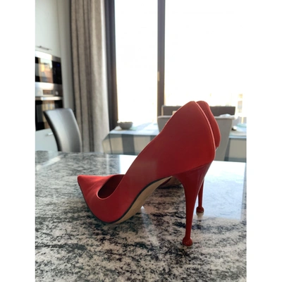 Pre-owned Sergio Rossi Cloth Heels In Red