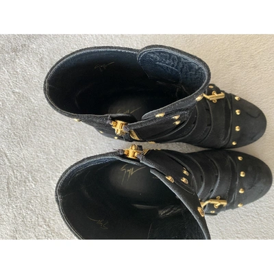 Pre-owned Giuseppe Zanotti Biker Boots In Black