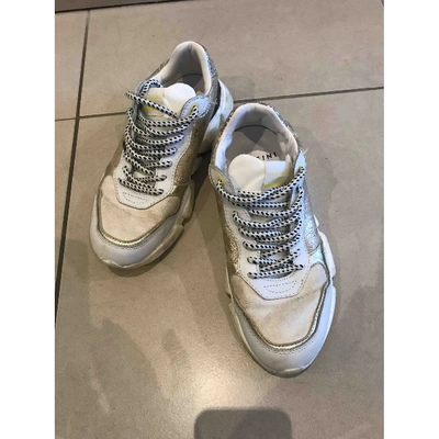 Pre-owned Serafini Leather Trainers In Gold