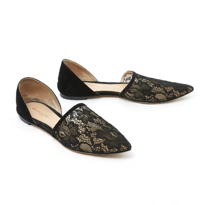 Pre-owned Gianvito Rossi Cloth Ballet Flats In Black