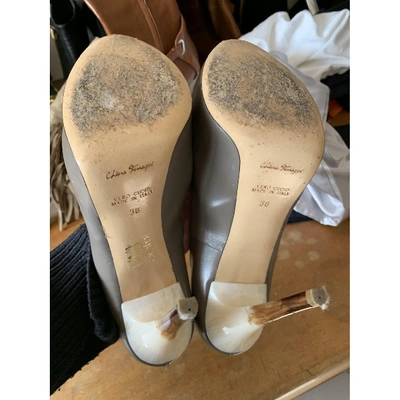 Pre-owned Chiara Ferragni Leather Heels In Grey