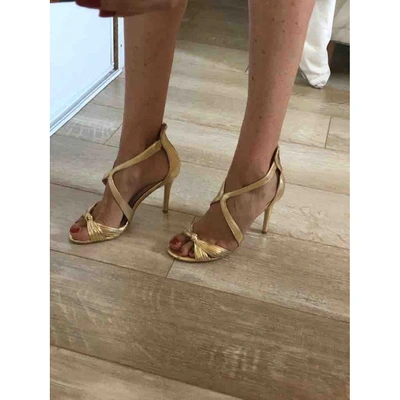 Pre-owned Sandro Gold Leather Sandals