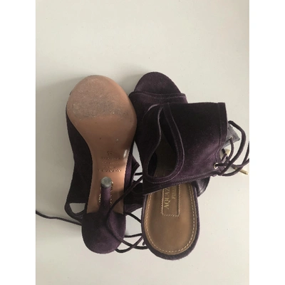 Pre-owned Aquazzura Sandals In Purple