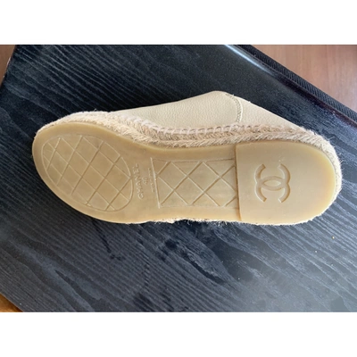 Pre-owned Chanel Beige Leather Espadrilles